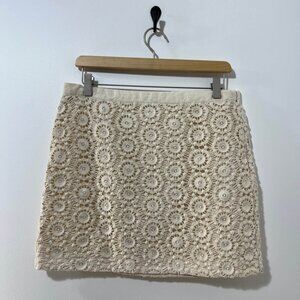 GAP Ivory Crochet Floral Mini Skirt [size 4]